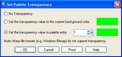 Set Palette Transparency